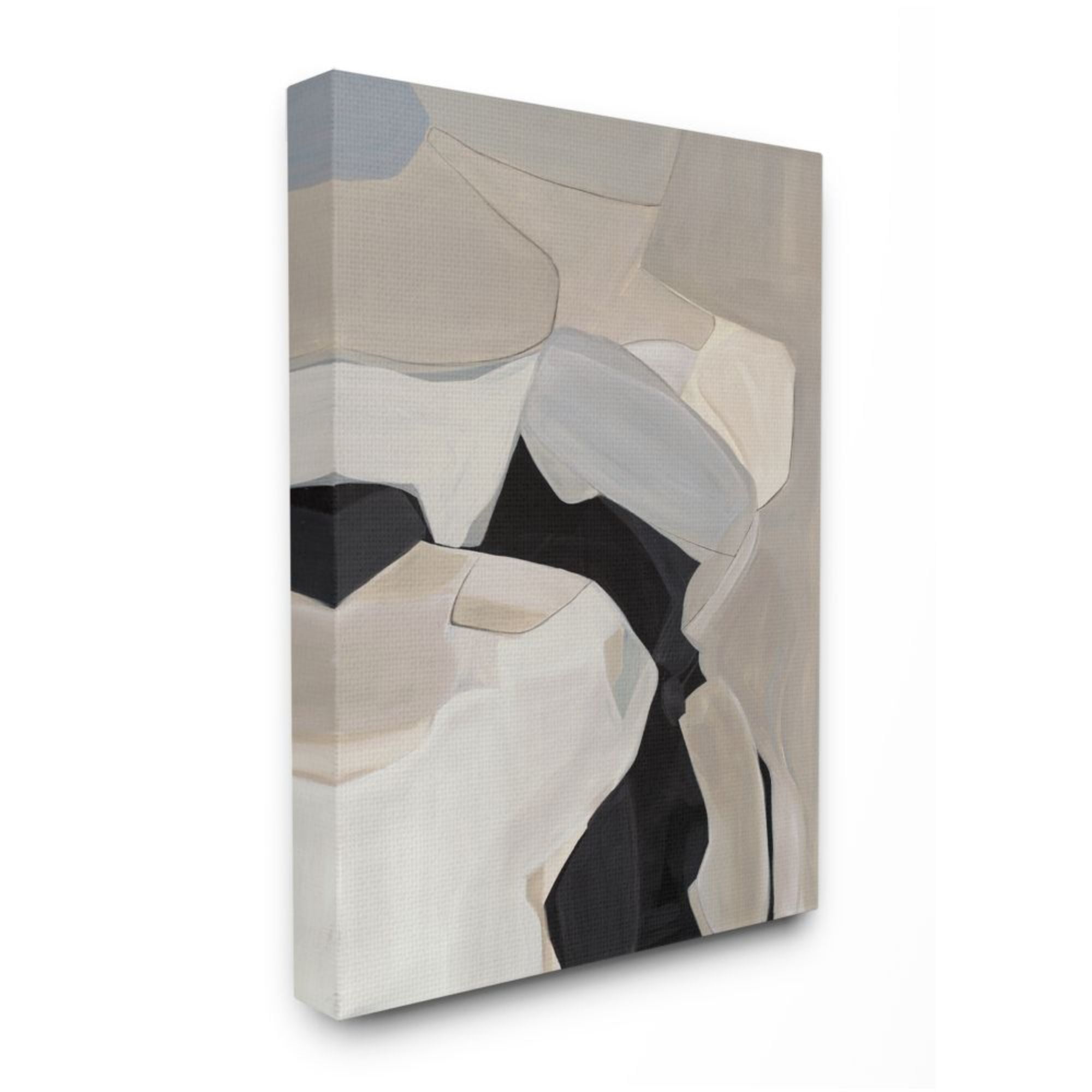 Stupell Industries Soft Rounded Curves Abstract Design Beige Black Design by Third and Wall, 16" x 20"