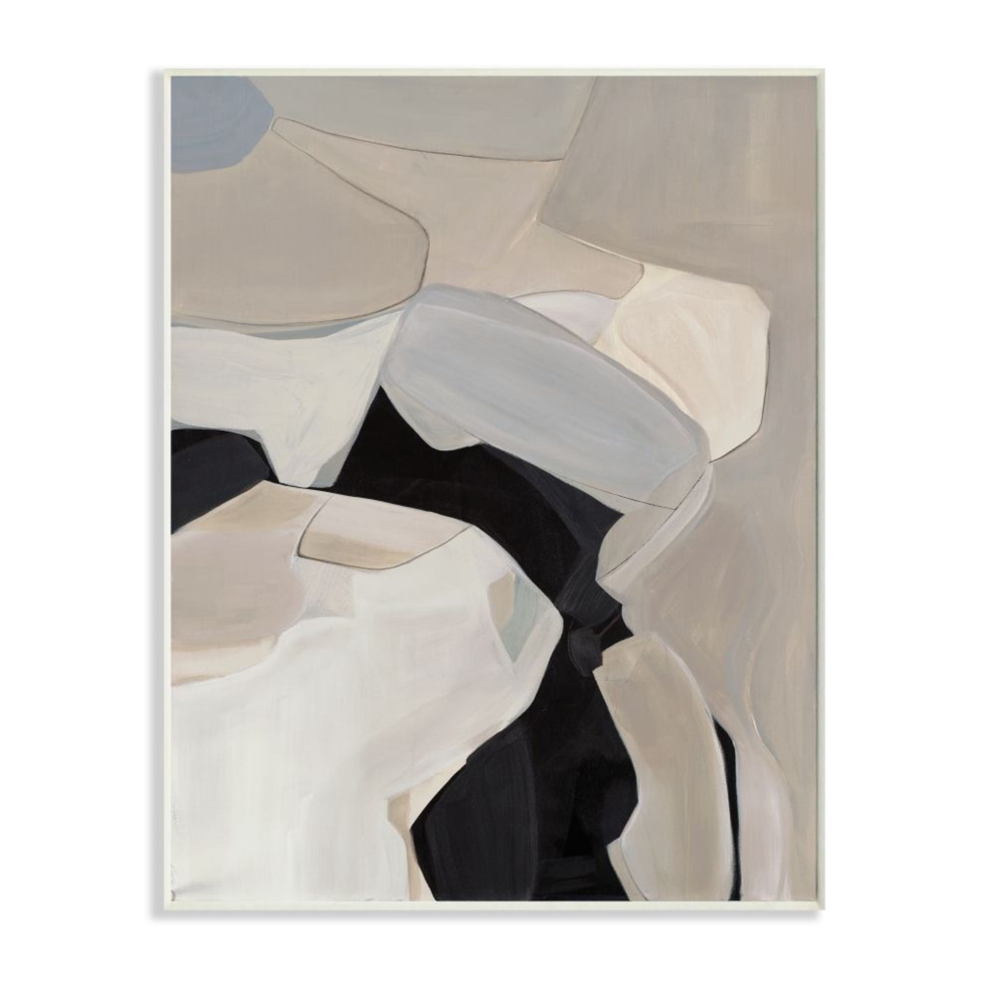 Stupell Industries Soft Rounded Curves Abstract Design Beige Black Design by Third and Wall