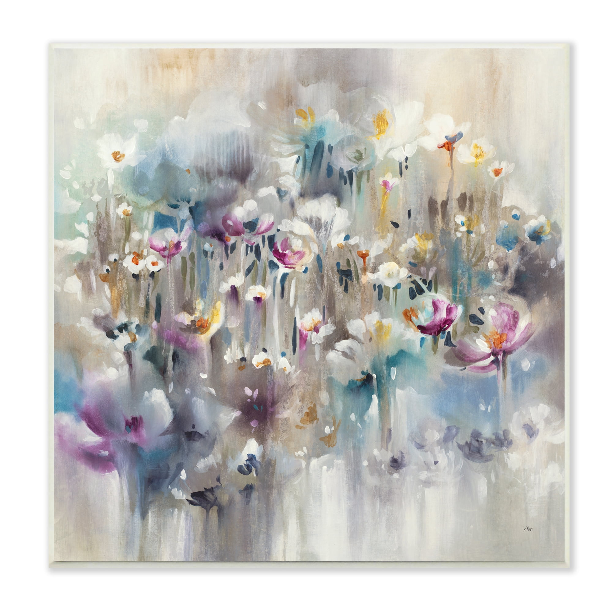 Stupell Industries Soft Rounded Wild Flowers Abstract Floral Field, 12 x 12, Designed by K. Nari