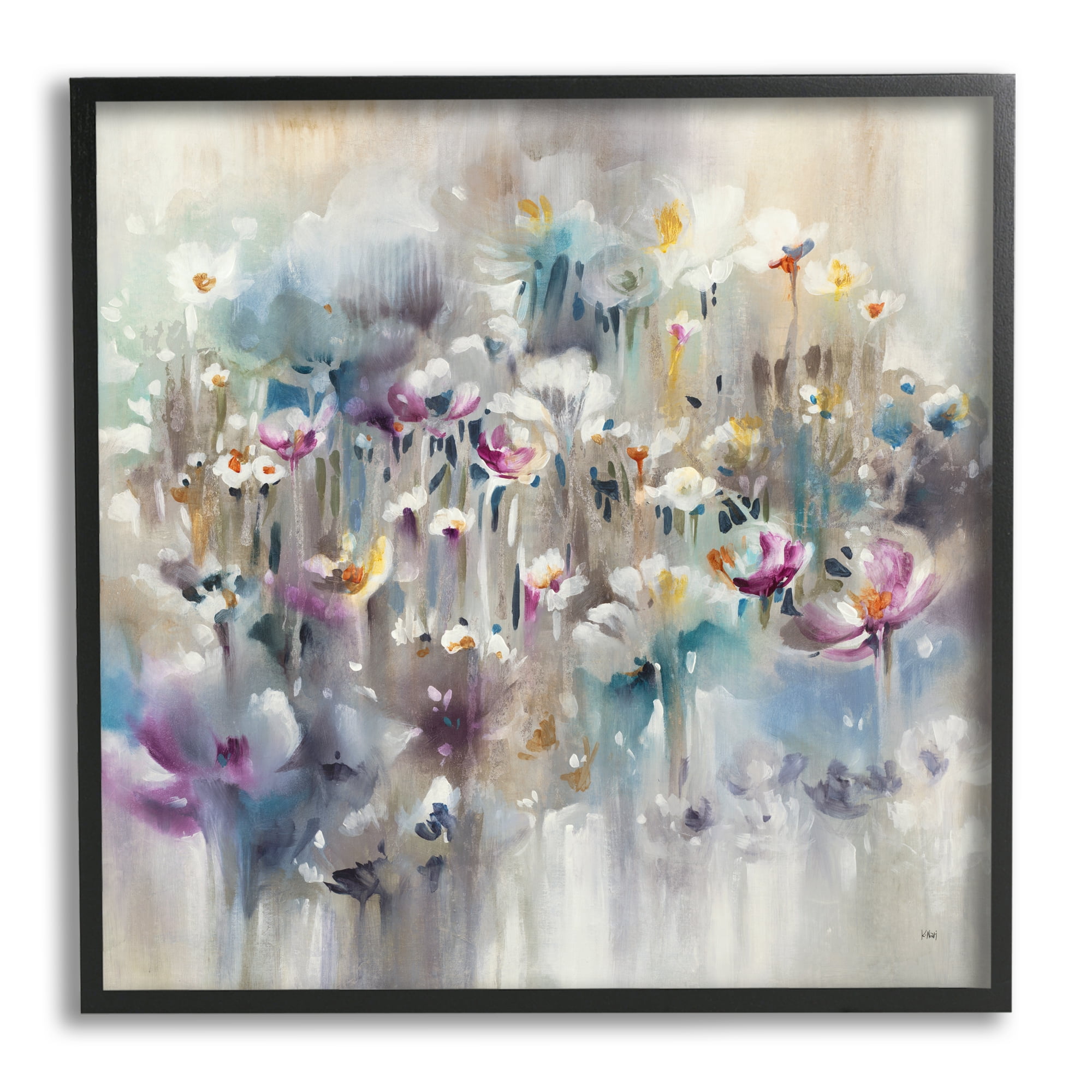 Stupell Industries Soft Rounded Wild Flowers Abstract Floral Field, 24 x 24, Designed by K. Nari