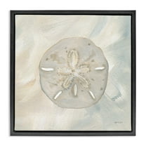 Stupell Industries Soft Sand Dollar Coastal Painting Black Floater Framed Canvas Art Print Wall Art, 18 x 18