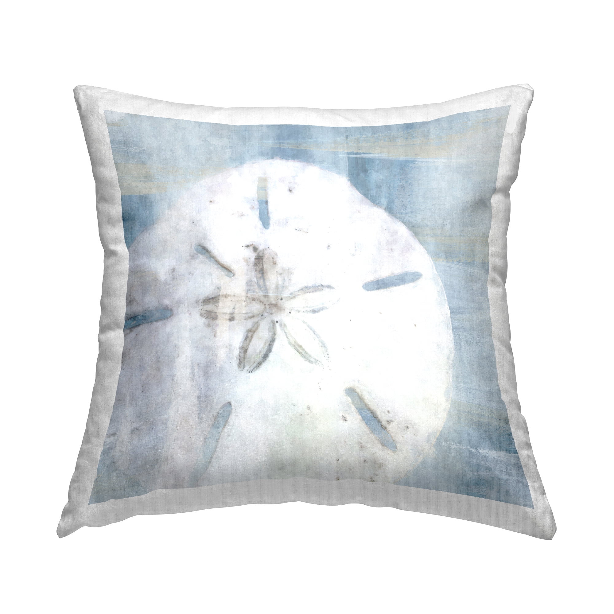 Stupell Industries Soft Sand Dollar Coastal Printed Throw Pillow Design by Nina Blue