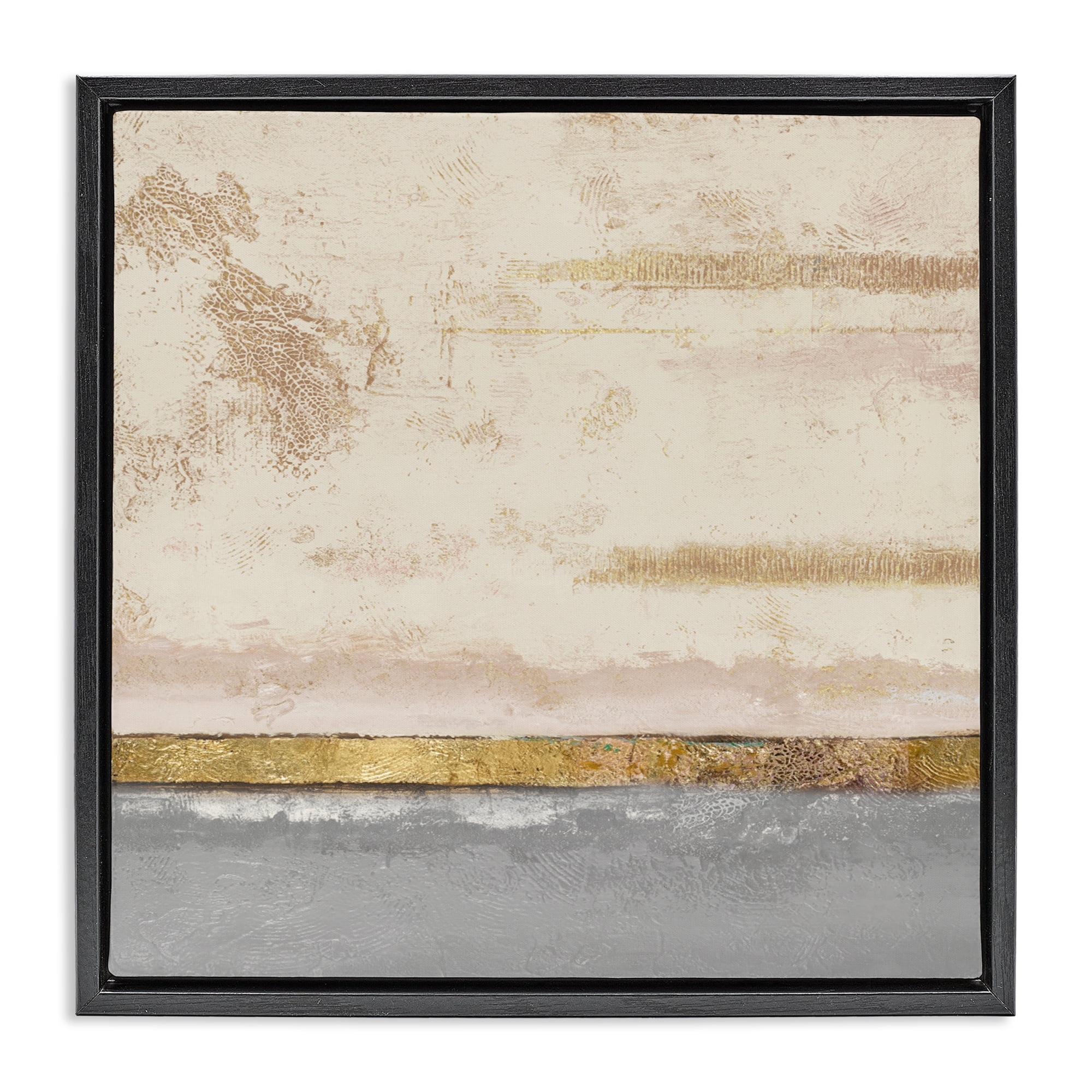 Stupell Industries Soft Sea Abstract Black Framed Floater Canvas Wall Art, design by Patricia Pinto