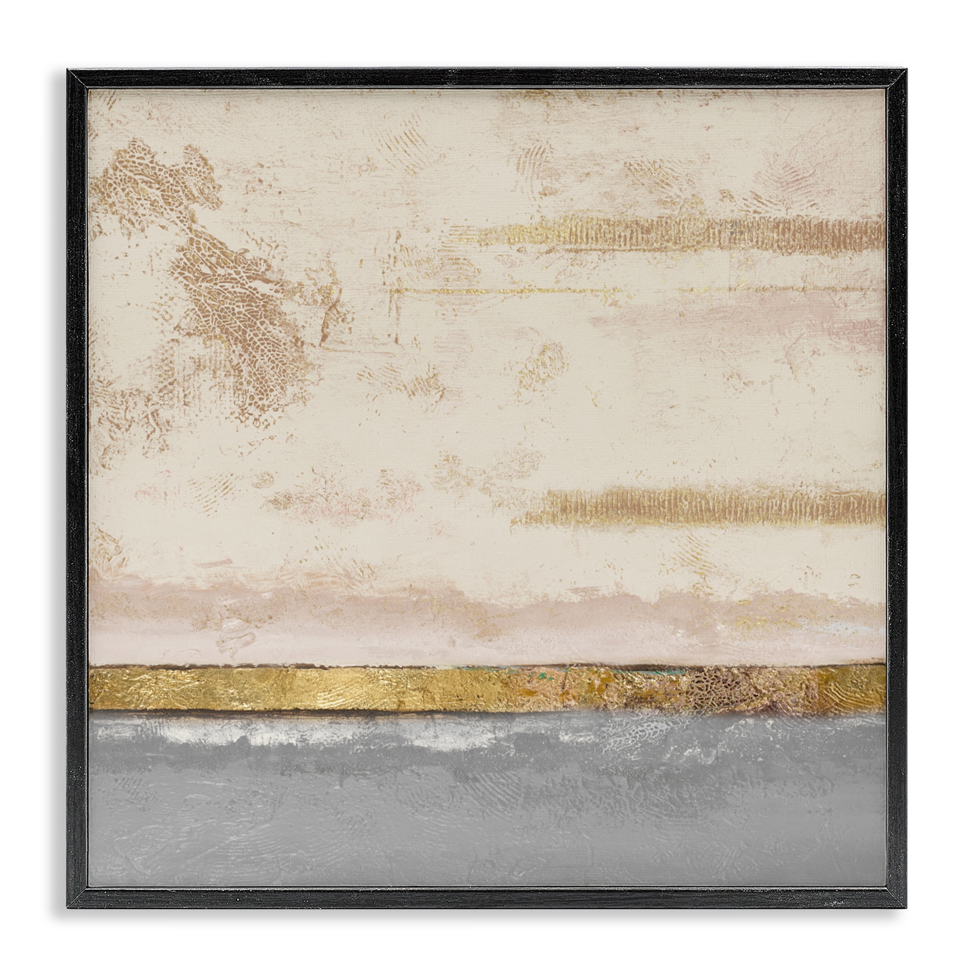 Stupell Industries Soft Sea Abstract Black Framed Giclee Art, design by Patricia Pinto