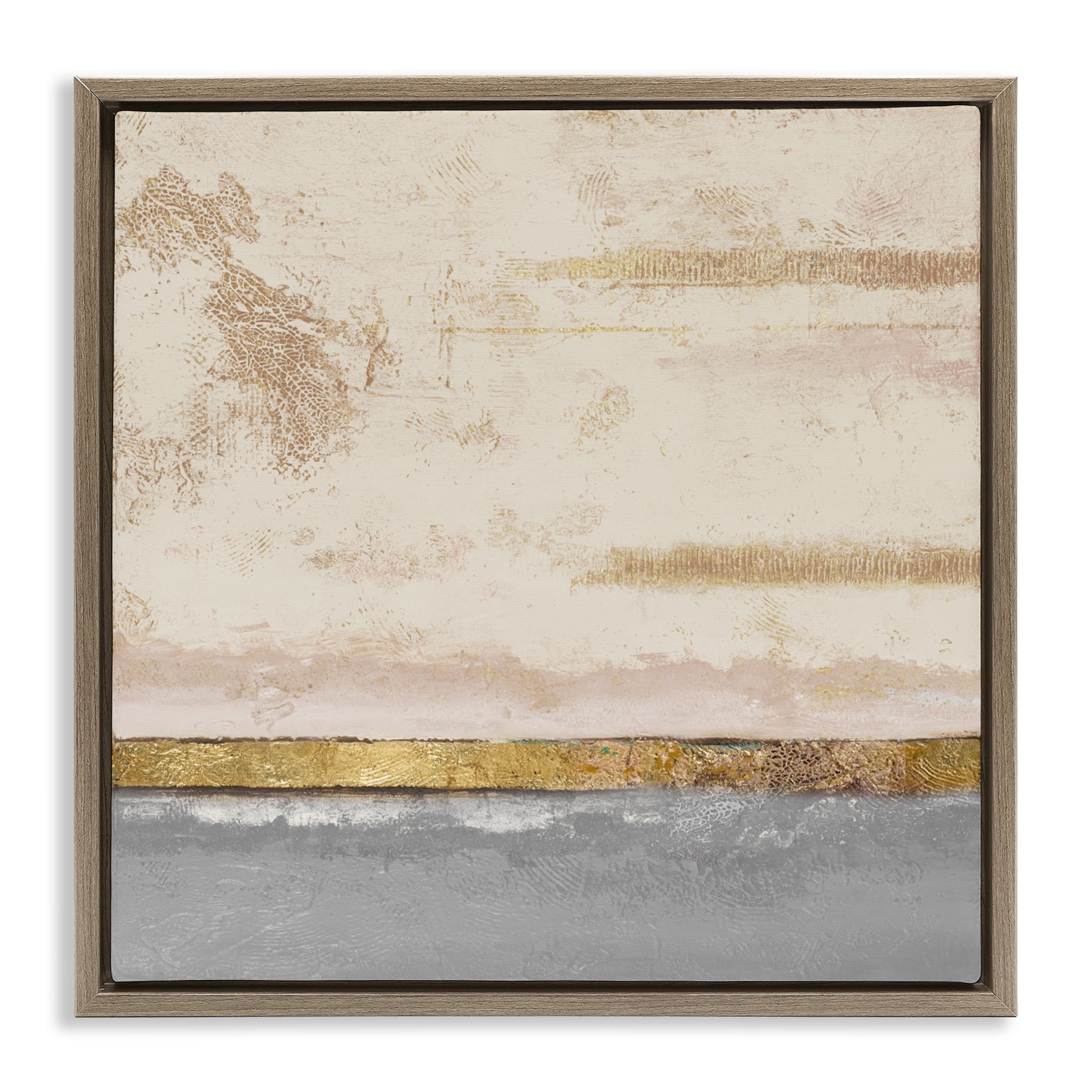 Stupell Industries Soft Sea Abstract Brown Framed Floater Canvas Wall Art, design by Patricia Pinto