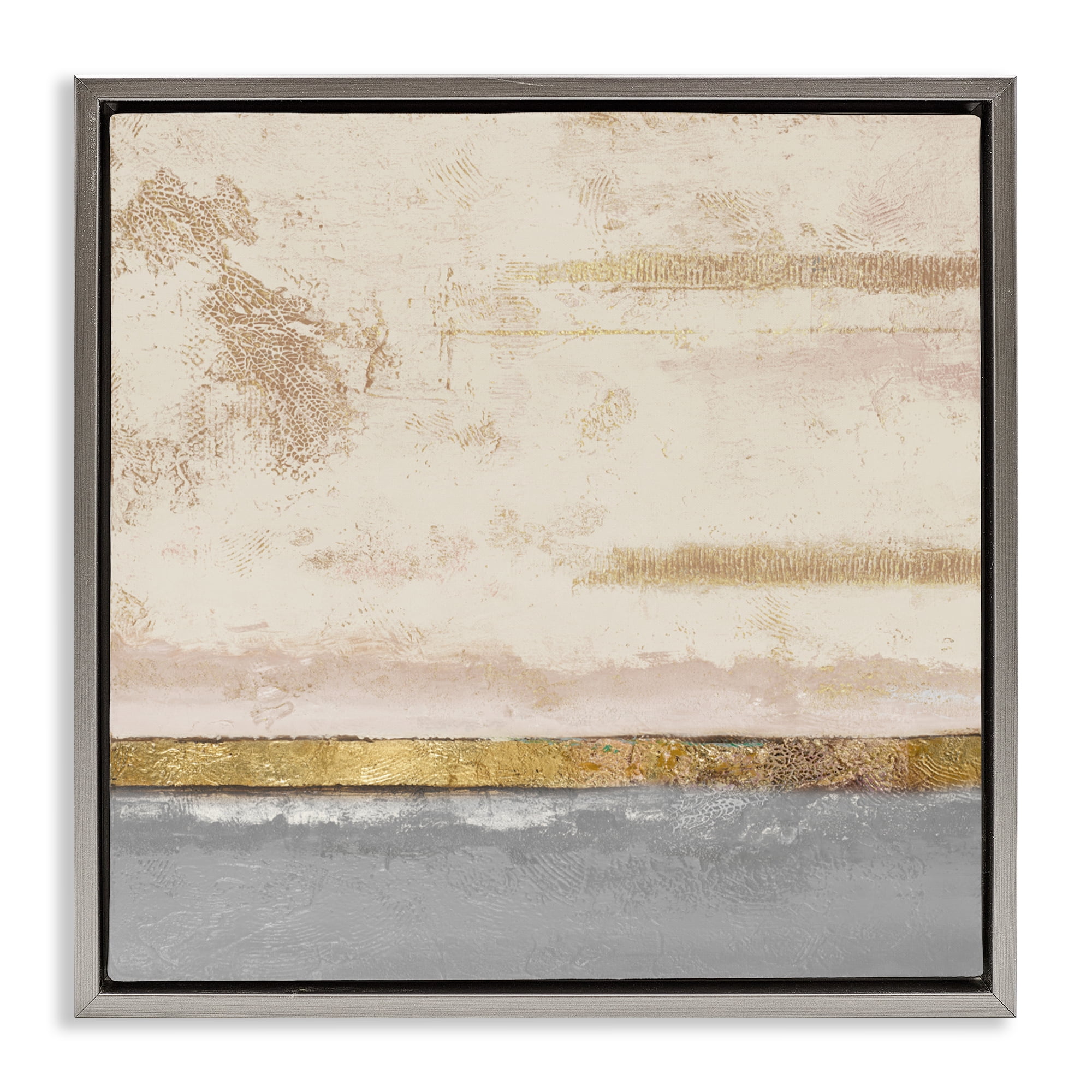 Stupell Industries Soft Sea Abstract Gray Framed Floater Canvas Wall Art, design by Patricia Pinto
