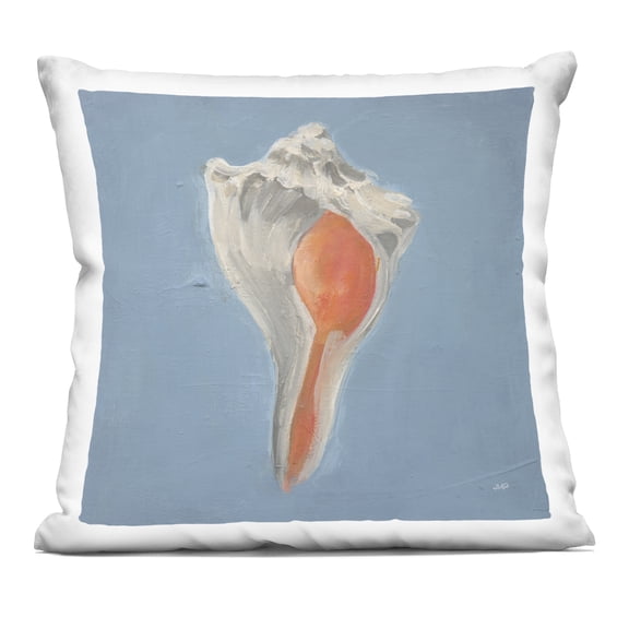Stupell Industries Soft Sea Conch Shell Decorative Printed Throw Pillow design by Julia Purinton, 18 x 7 x 18