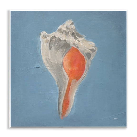 Stupell Industries Soft Sea Conch Shell Wall Plaque Art design by Julia Purinton, 12 x 12