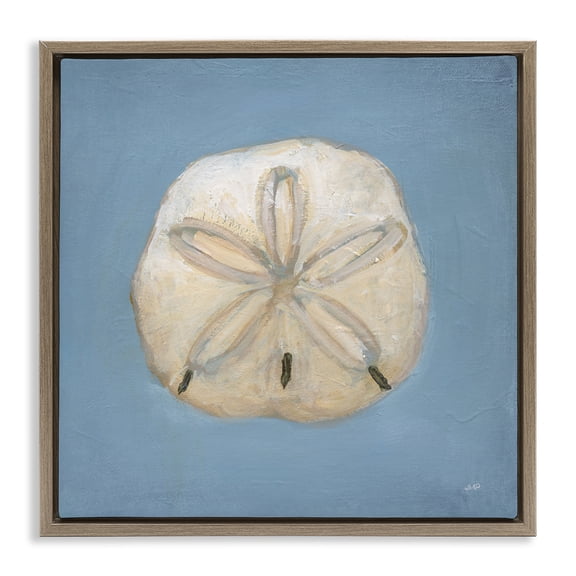 Stupell Industries Soft Sea Sand Dollar Brown Framed Floater Canvas Wall Art design by Julia Purinton, 18 x 18
