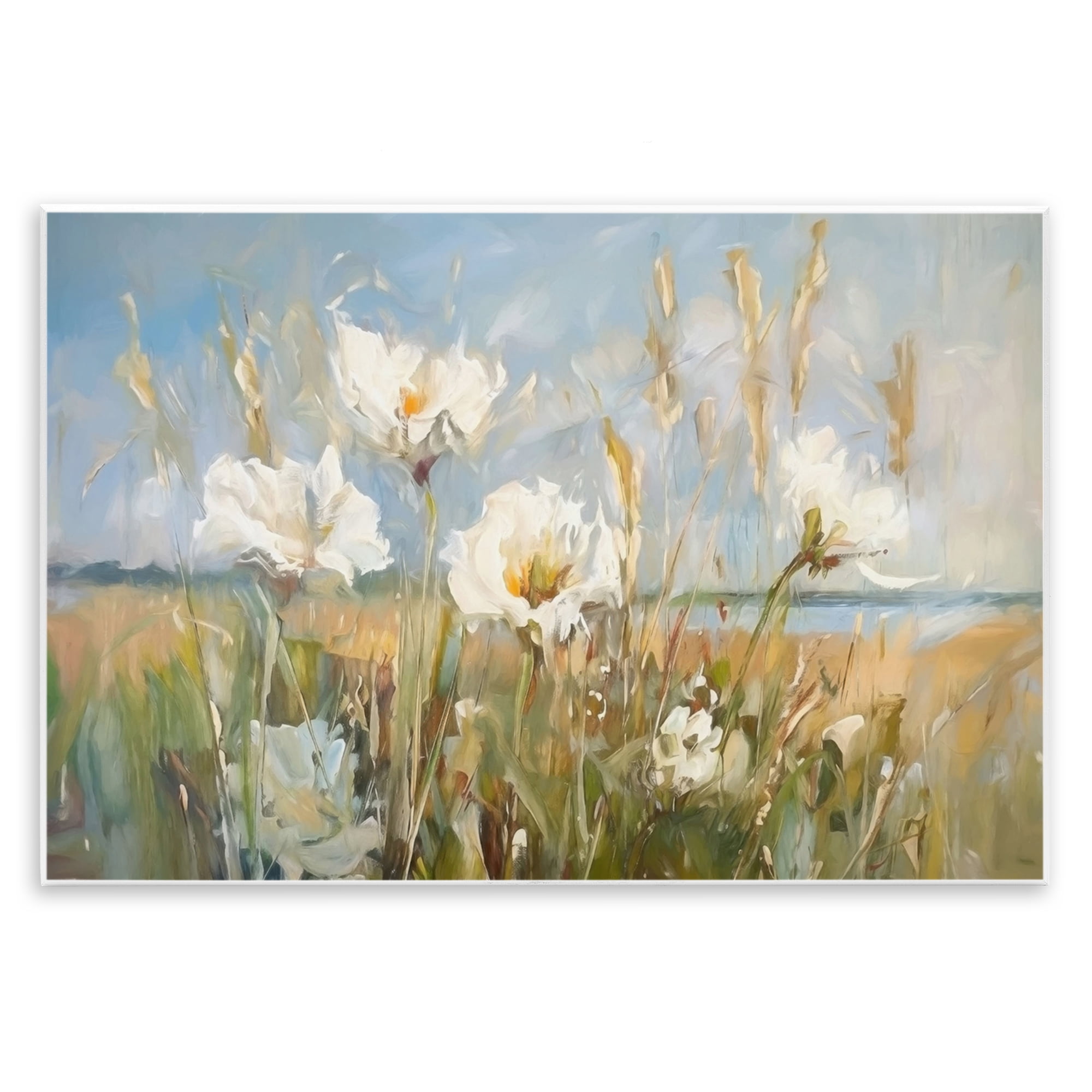Stupell Industries Soft Seaside Wildflowers Botanical & Floral Painting Unframed Art Print Wall Art, 19 x 13