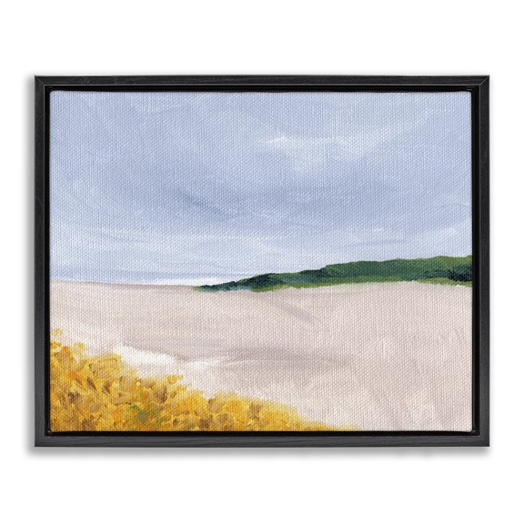 Stupell Industries Soft Sicily Landscape Black Framed Floater Canvas Wall Art design by Nikita Jariwala, 17 x 21