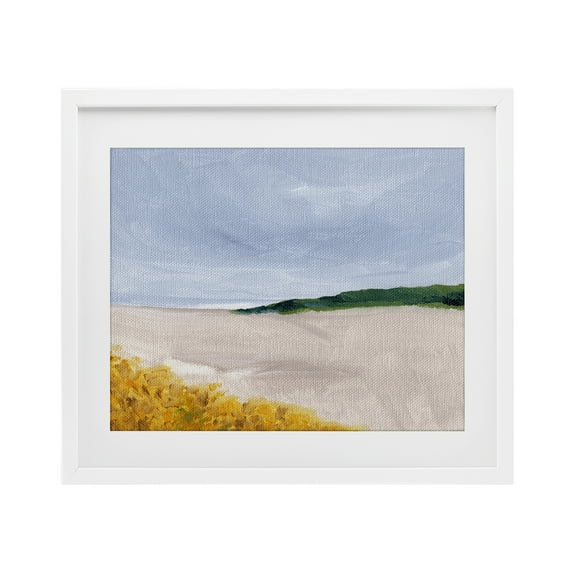 Stupell Industries Soft Sicily Landscape White Framed Print Under Glass design by Nikita Jariwala, 17 x 21