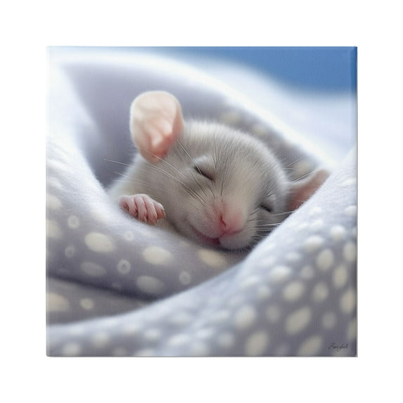 Stupell Industries Soft Sleeping Mouse Animals & Insects Painting Gallery Wrapped Canvas Art Print Wall Art, 30 x 30