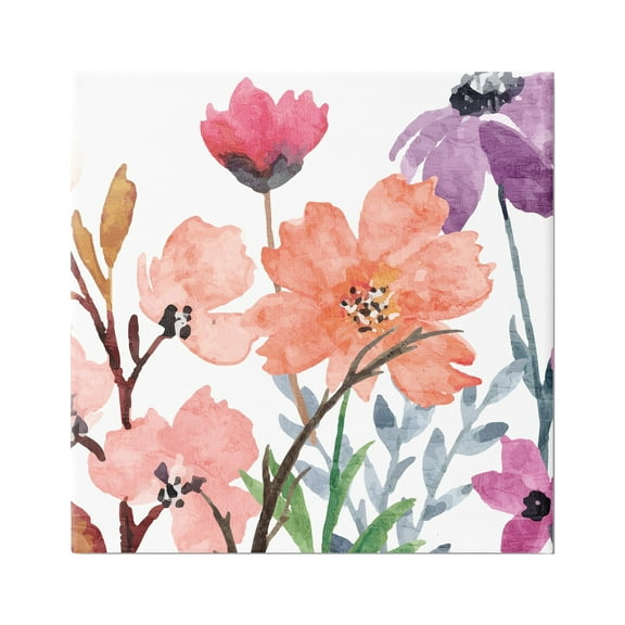Stupell Industries Soft Spring Florals Botanical & Floral Painting Gallery Wrapped Canvas Art Print Wall Art, 30 x 30
