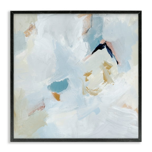 Stupell Industries Soft Subtle Abstraction Abstract Painting Black Framed Art Print Wall Art, 12 x 12