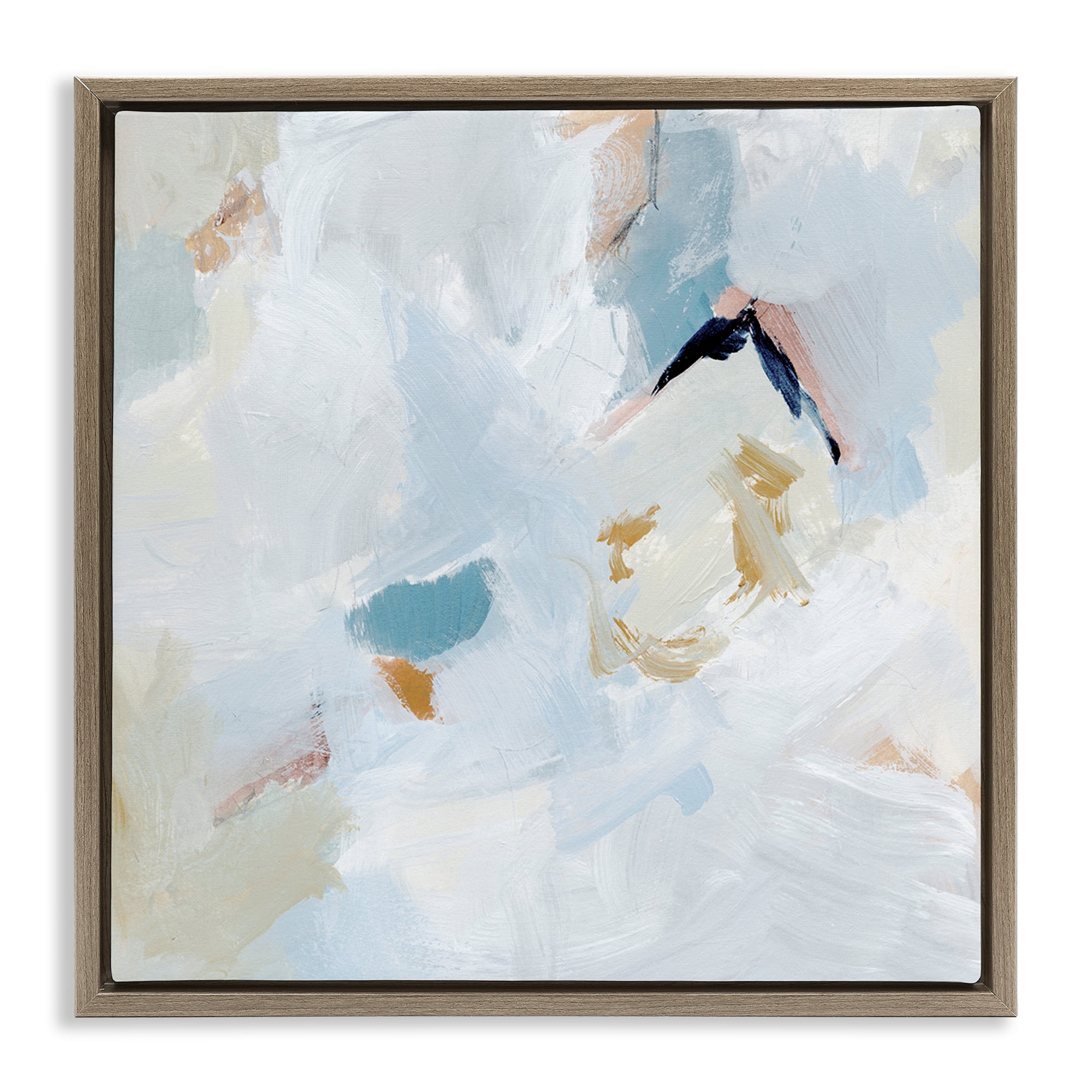 Stupell Industries Soft Subtle Abstraction Abstract Painting Brown Floater Framed Canvas Art Print Wall Art, 25 x 25