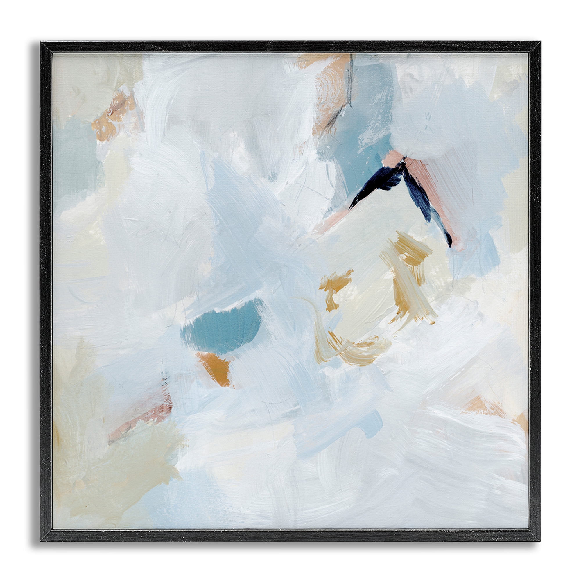 Stupell Industries Soft Subtle Abstraction Abstract Painting Gray Framed Art Print Wall Art, 17 x 17