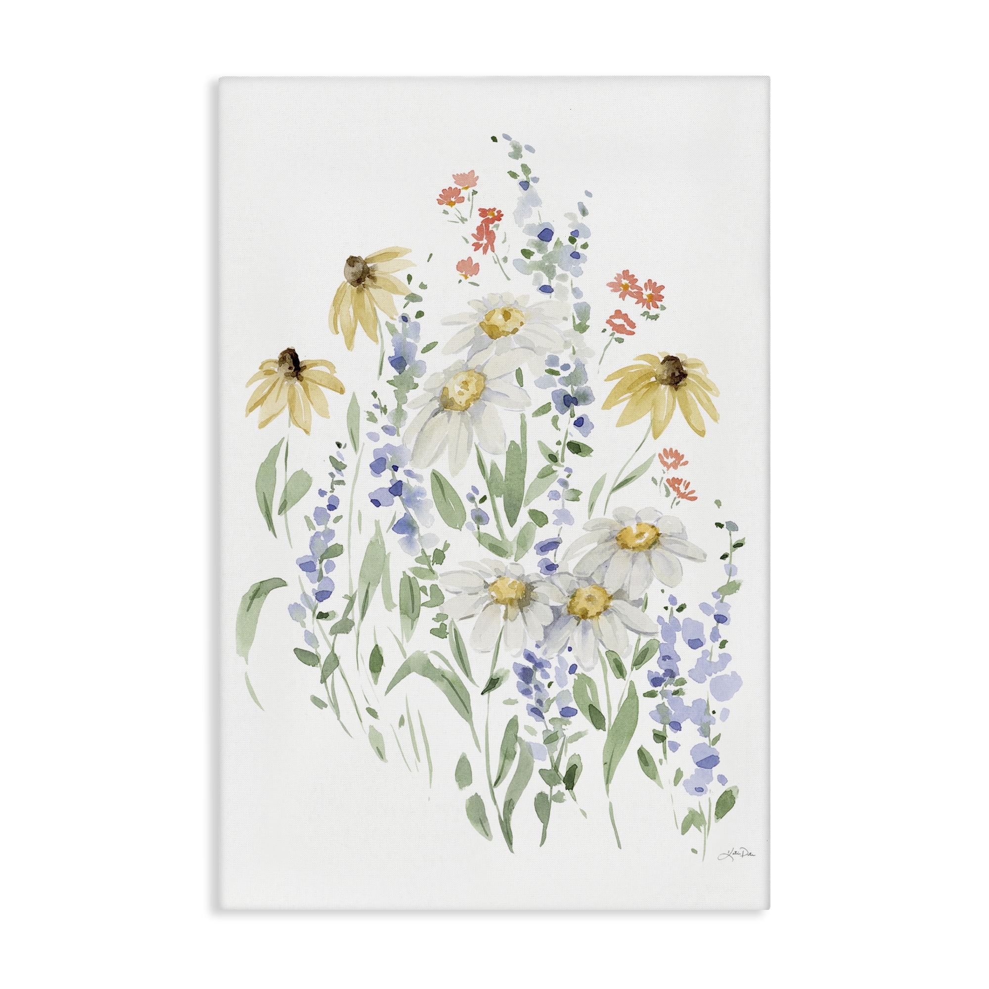 Stupell Industries Soft Summer Garden Botanical & Floral Painting Gallery Wrapped Canvas Art Print Wall Art, 30 x 45
