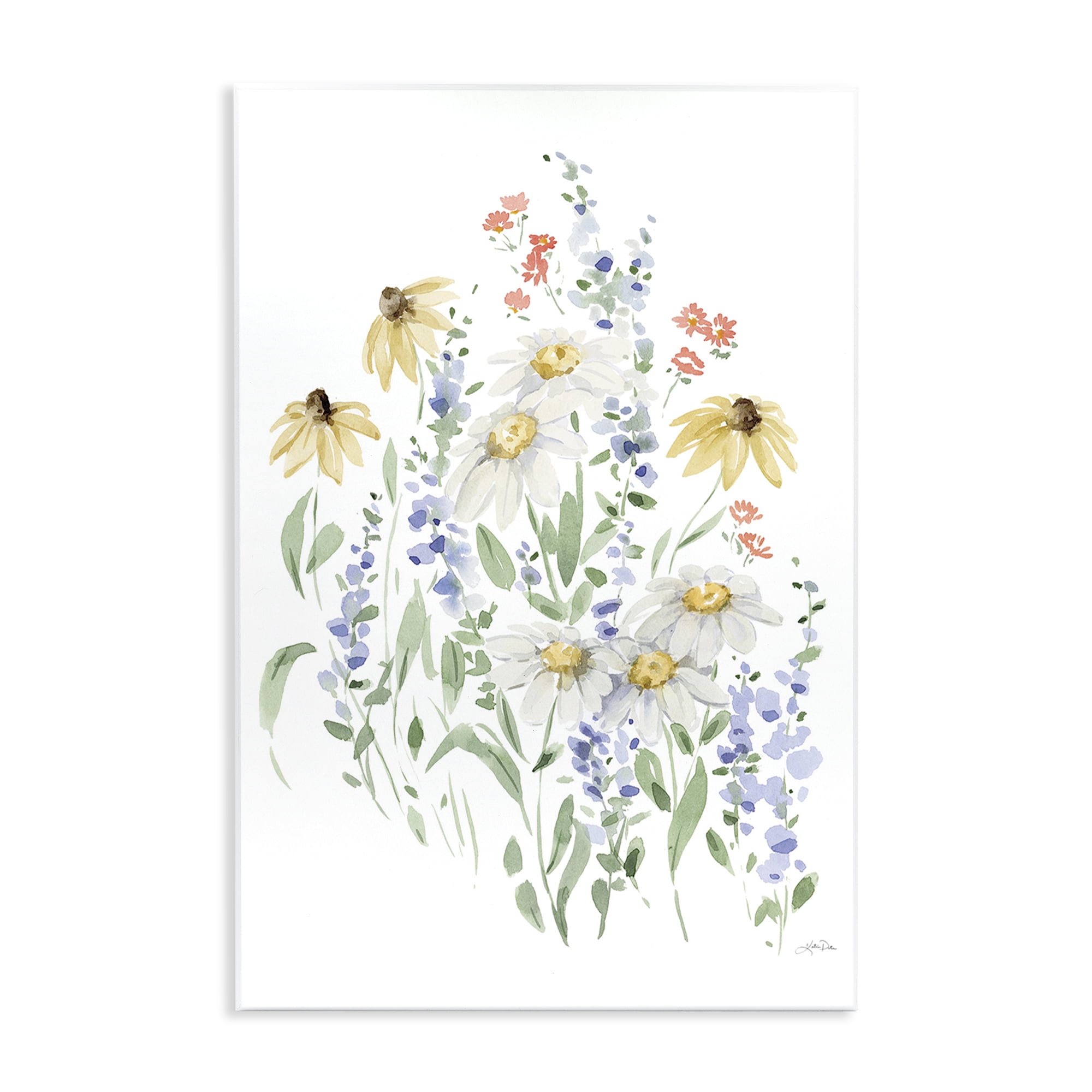 Stupell Industries Soft Summer Garden Botanical & Floral Painting Unframed Art Print Wall Art, 13 x 19