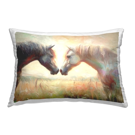 Stupell Industries Soft Sunlit Horses Decorative Printed Throw Pillow Design by Ramona Murdock