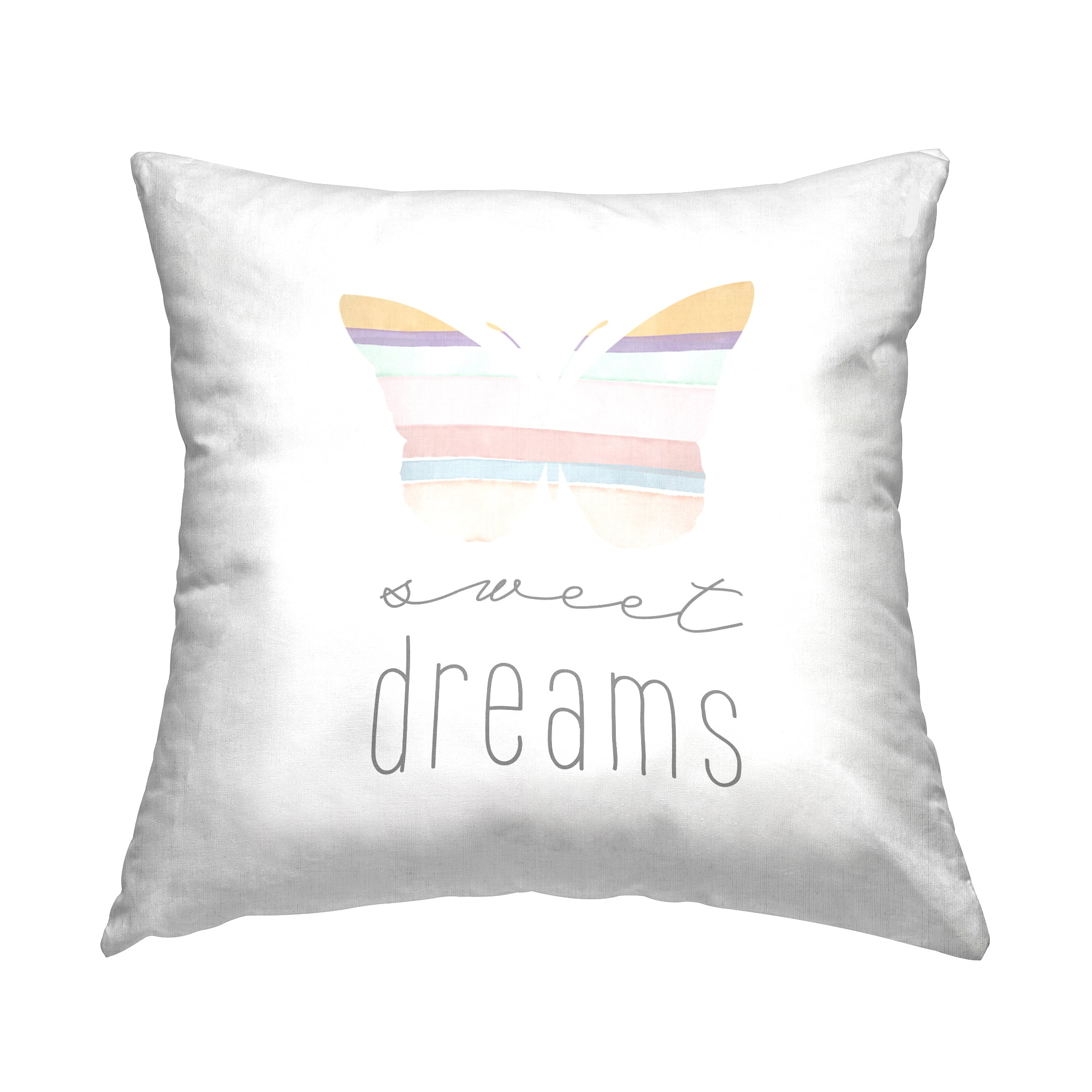 Stupell Industries Soft Sweet Dreams Butterfly Decorative Printed Throw Pillow, 18 x 18