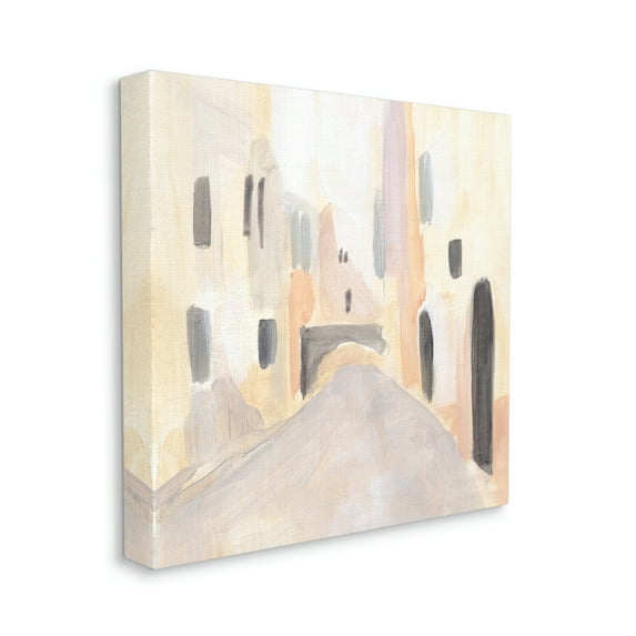 Stupell Industries Soft Tone Urban Alleyway Delicate European Buildings Travel & Places Painting Gallery Wrapped Canvas Print Wall Art, 24 x 24