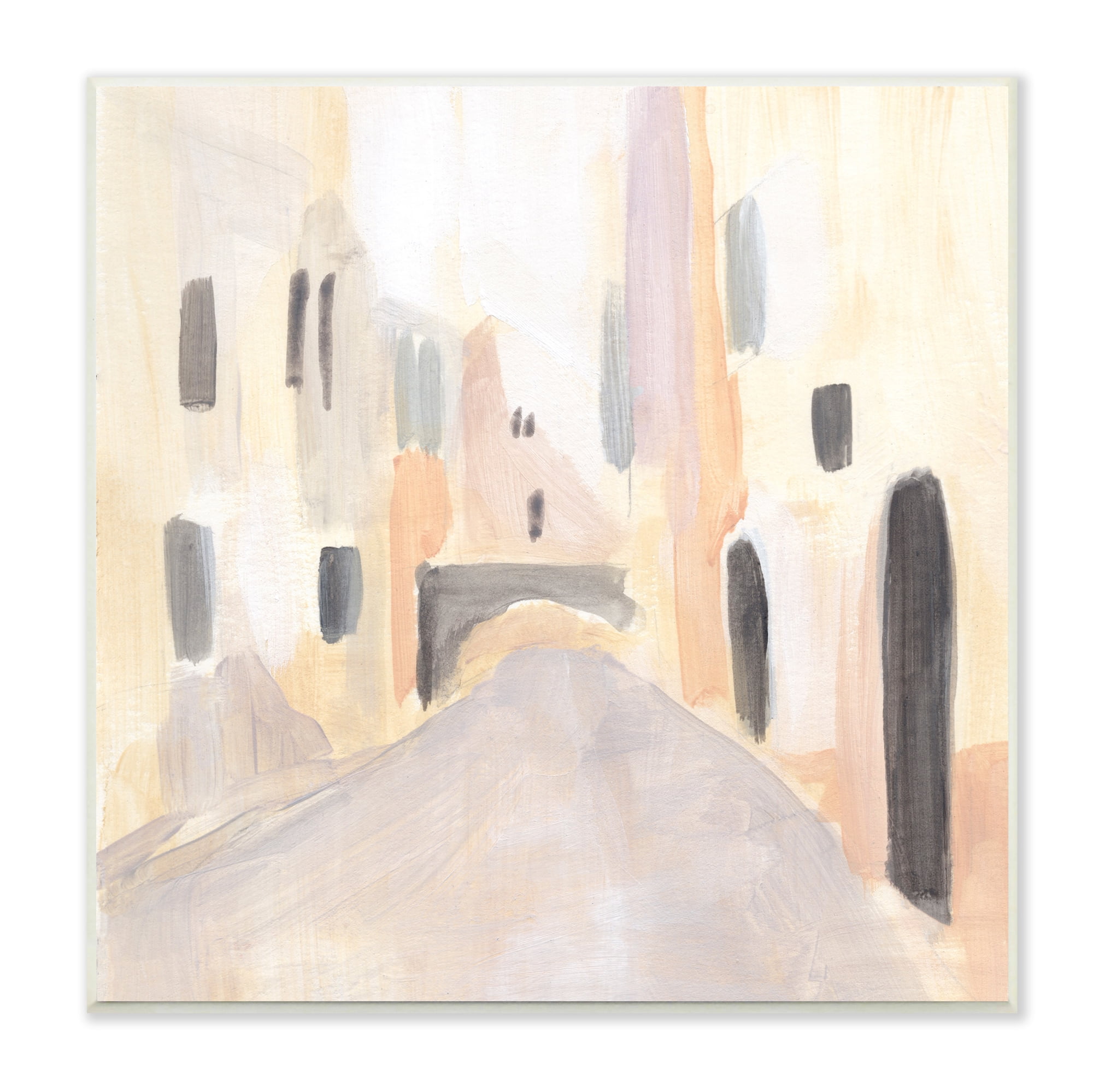 Stupell Industries Soft Tone Urban Alleyway Delicate European Buildings Travel & Places Painting Unframed Art Print Wall Art, 12 x 12