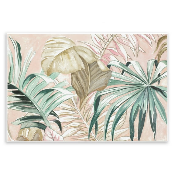 Stupell Industries Soft Tropical Leaves Botanical & Floral Painting Unframed Art Print Wall Art, 15 x 10