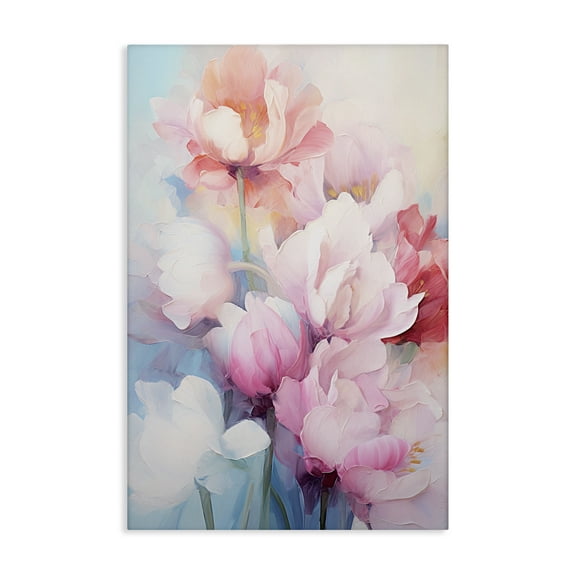 Stupell Industries Soft Tulip Blossoms Botanical & Floral Painting Gallery Wrapped Canvas Art Print Wall Art, 16 x 24