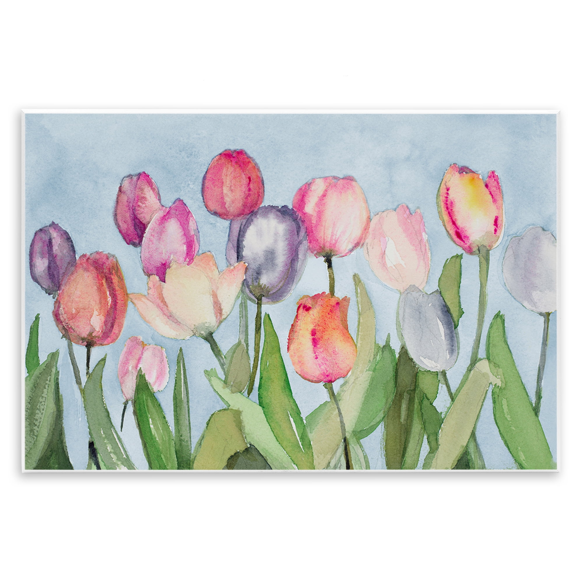 Stupell Industries Soft Tulip Field Plants & Flowers Painting Unframed Art Print Wall Art, 15 x 10