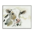 Stupell Industries Soft Watercolor Cow Animals & Insects Painting Gray
