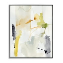 Stupell Industries Soft Watercolor Splashes Abstract Painting Black Framed Art Print Wall Art, 11 x 14