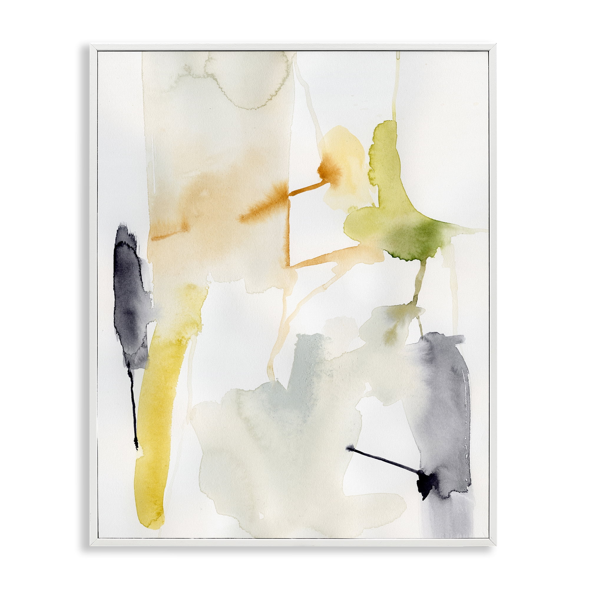 Stupell Industries Soft Watercolor Splashes Abstract Painting White Framed Art Print Wall Art, 11 x 14