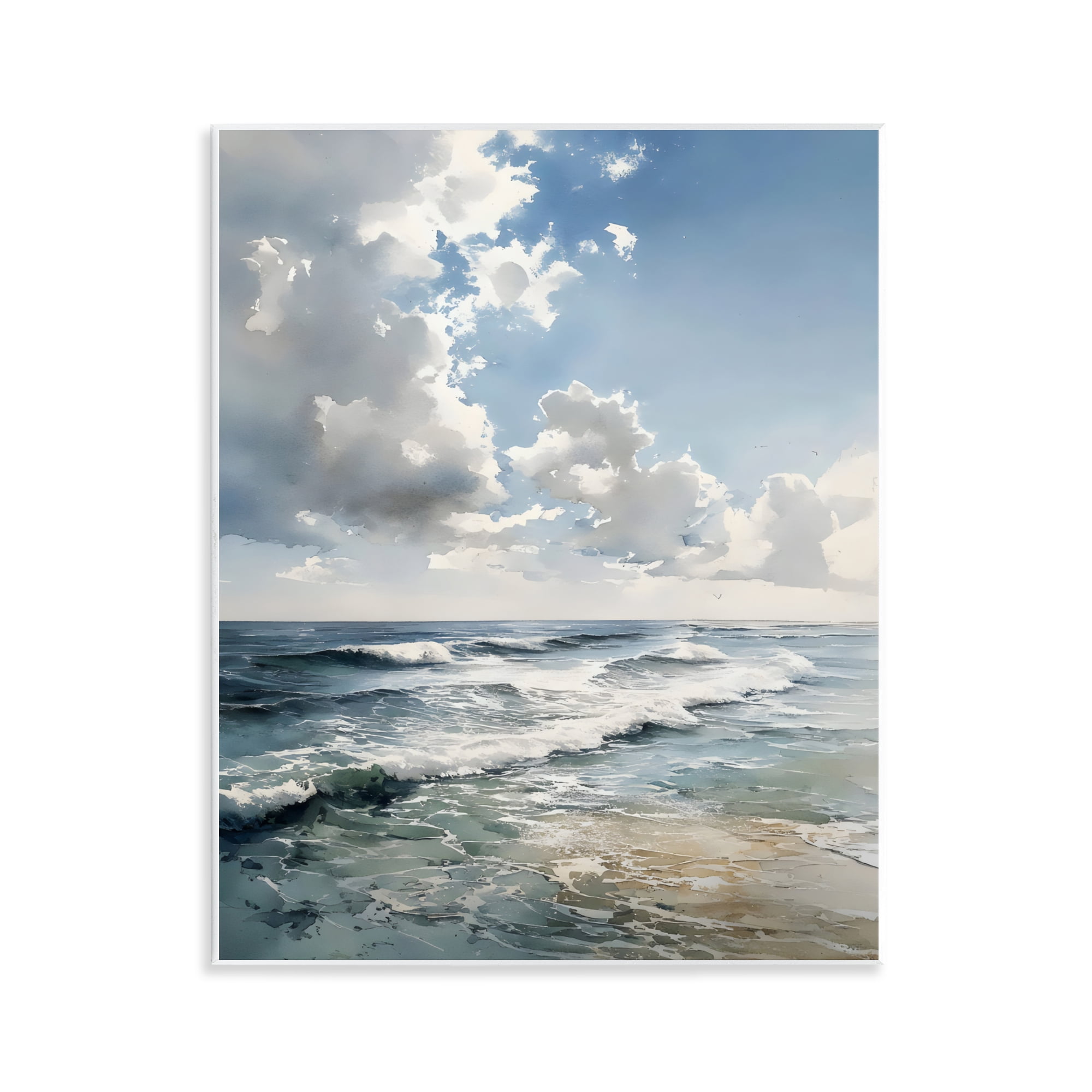 Stupell Industries Soft Waves & Clouds Wall Plaque Art, design by Franklyn Gregory