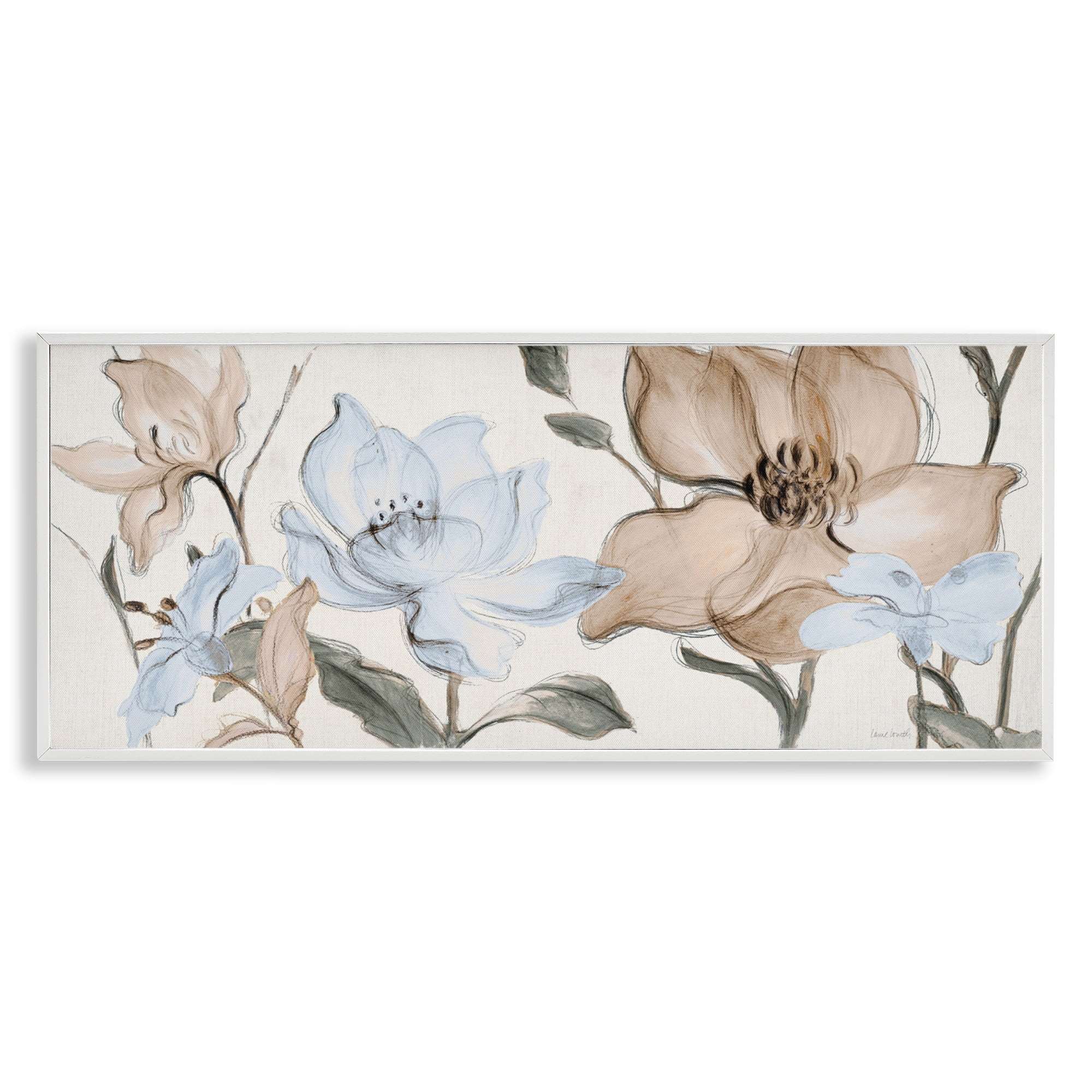 Stupell Industries Soft Whispering Florals White Framed Giclee Art, design by Lanie Loreth
