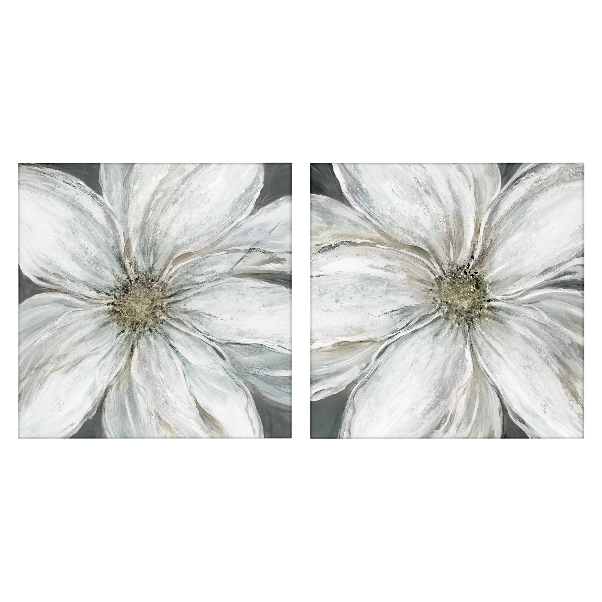 Stupell Industries Soft White Blossoms Closeup 2 Piece Canvas Wall Art Set, design by Carol Robinson