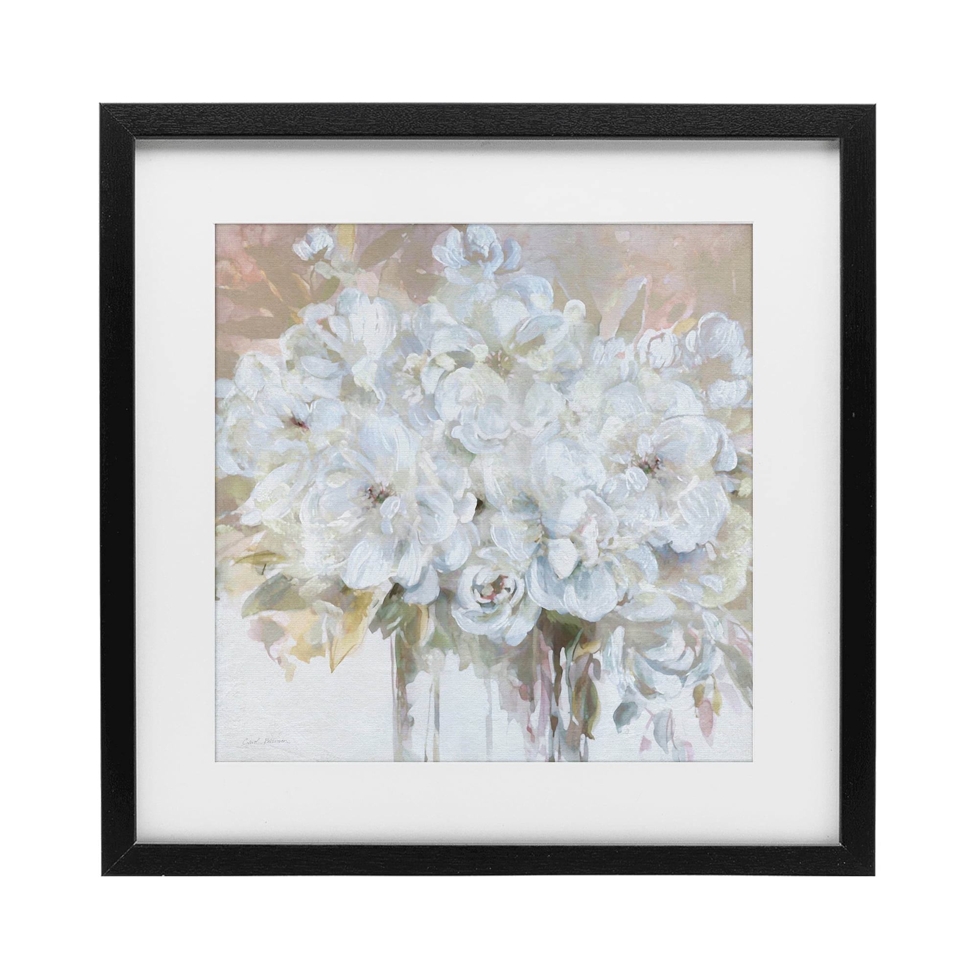 Stupell Industries Soft White Bouquet Serenity Black Framed Print Under Glass, design by Carol Robinson