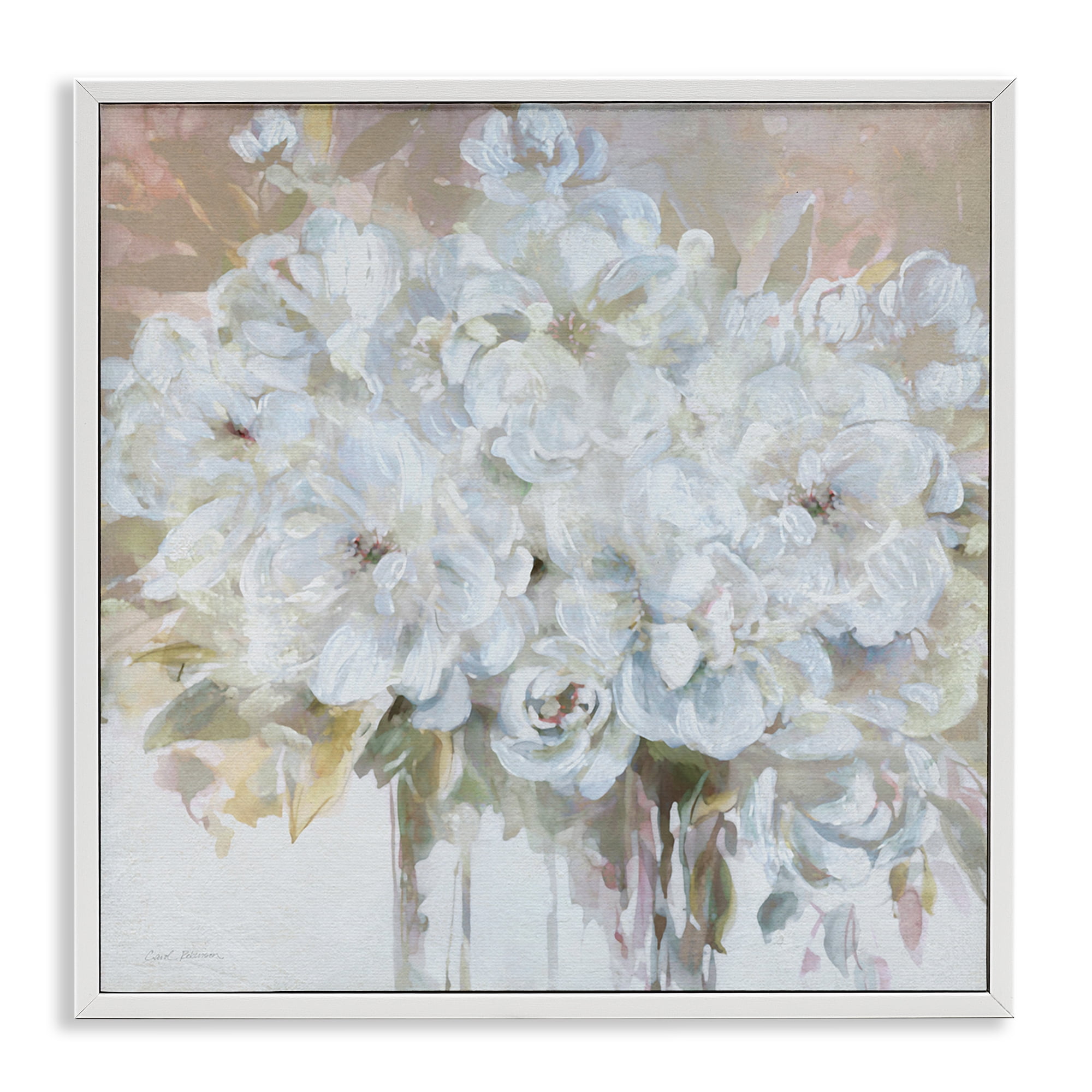 Stupell Industries Soft White Bouquet Serenity White Framed Giclee Art, design by Carol Robinson