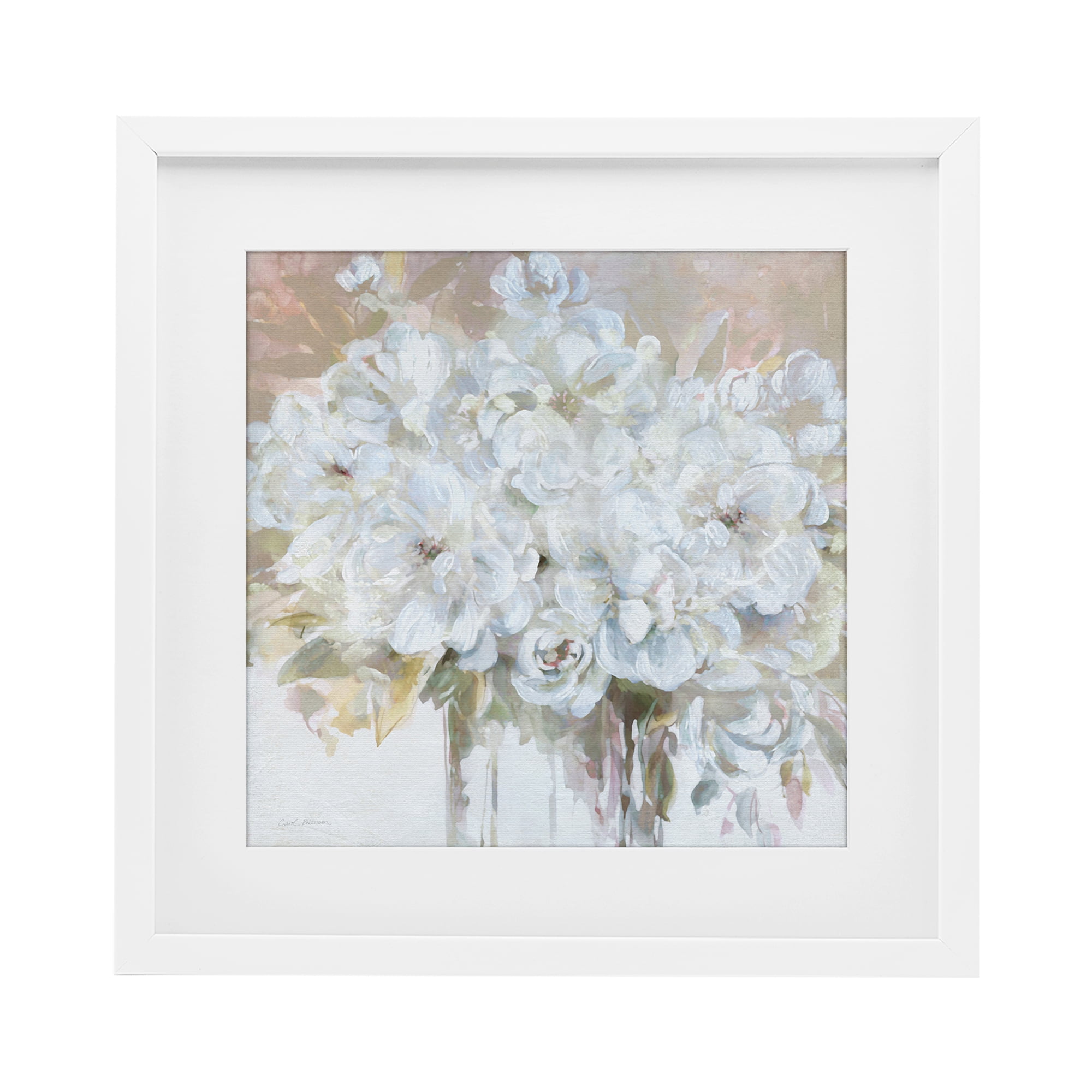 Stupell Industries Soft White Bouquet Serenity White Framed Print Under Glass, design by Carol Robinson