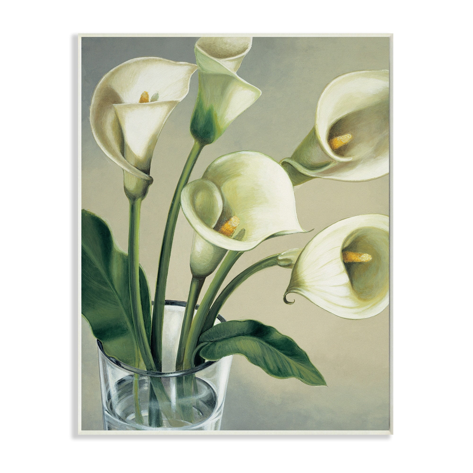 Stupell Industries Soft White Calla Lily Florals Glass Jar Wall Plaque by Eva Barberini