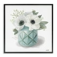 thumbnail image 1 of Stupell Industries Soft White Flowers in Turquoise Planter Country Floral Framed Wall Art Design by House Fenway, 12" x 12", Black Framed, 1 of 5