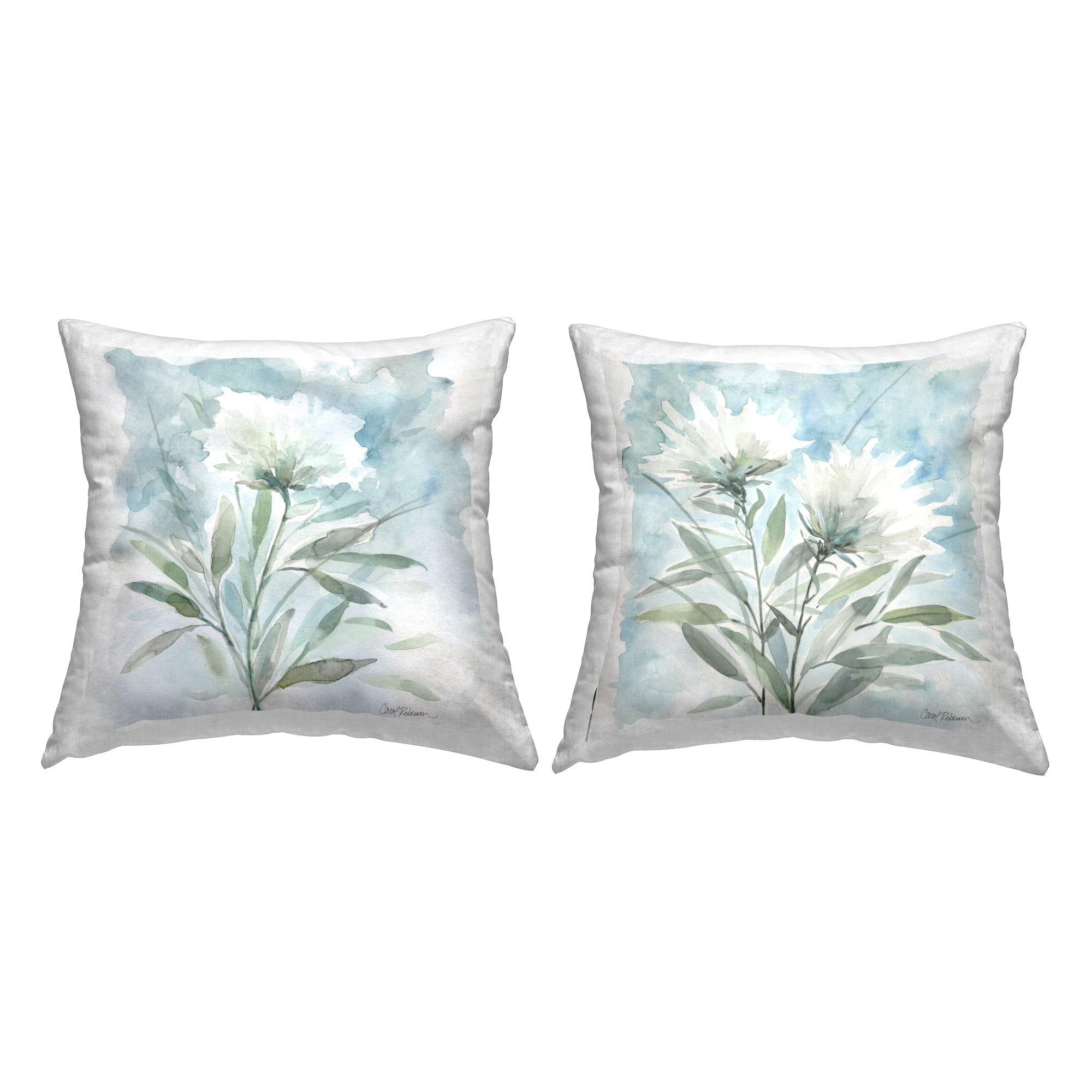 Stupell Industries Soft Wild Thistle Blooms Decorative Printed Throw Pillow Design by Carol Robinson.