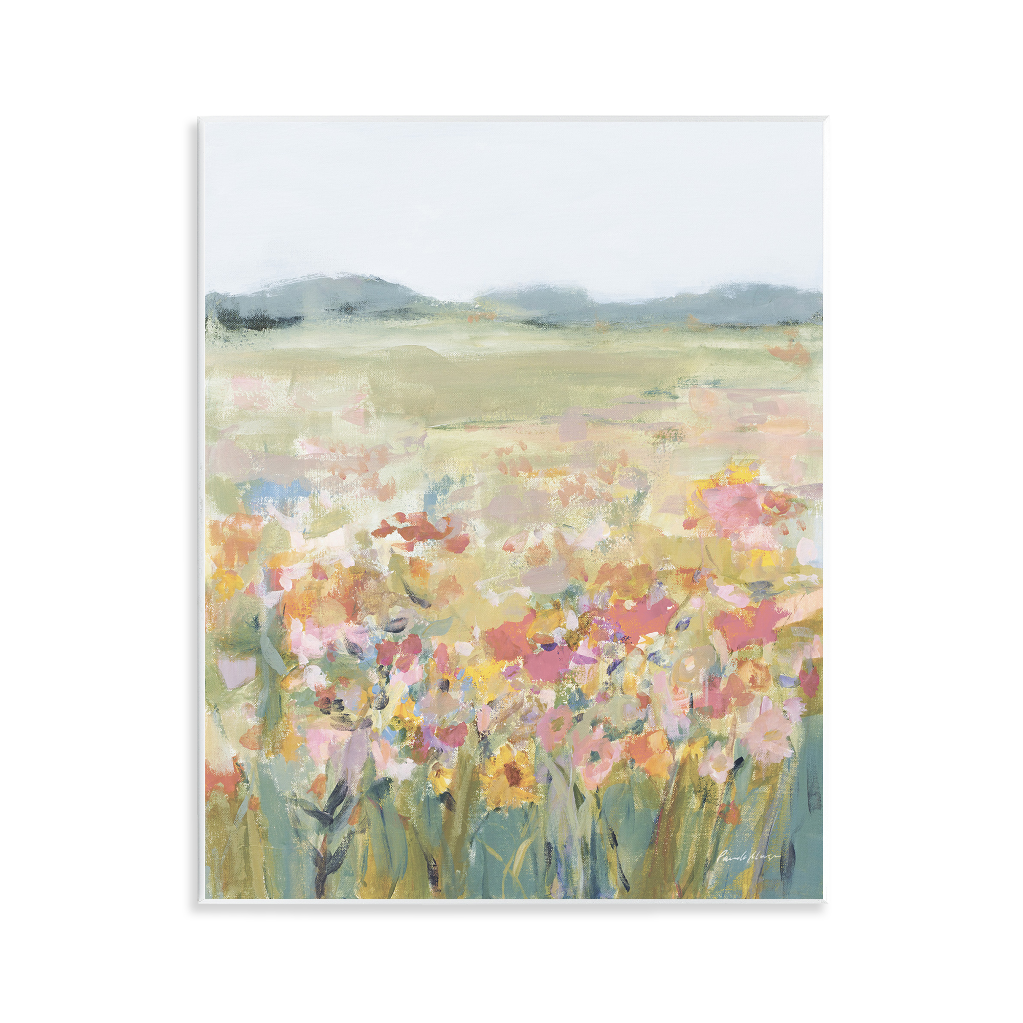 Stupell Industries Soft Wildflower Meadow Landscape Painting Unframed Art Print Wall Art, 11 x 14