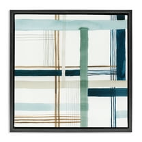 Stupell Industries Soft Woven Pattern Abstract Painting Black Floater Framed Canvas Art Print Wall Art, 18 x 18