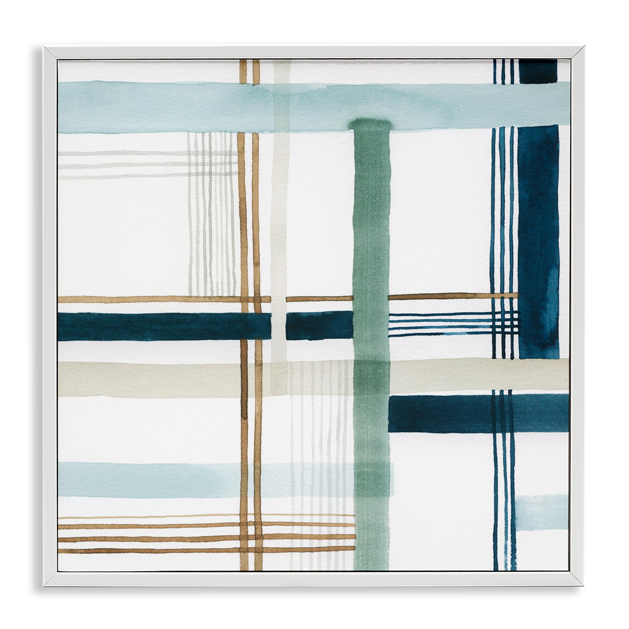 Stupell Industries Soft Woven Pattern Abstract Painting White Framed Art Print Wall Art, 17 x 17