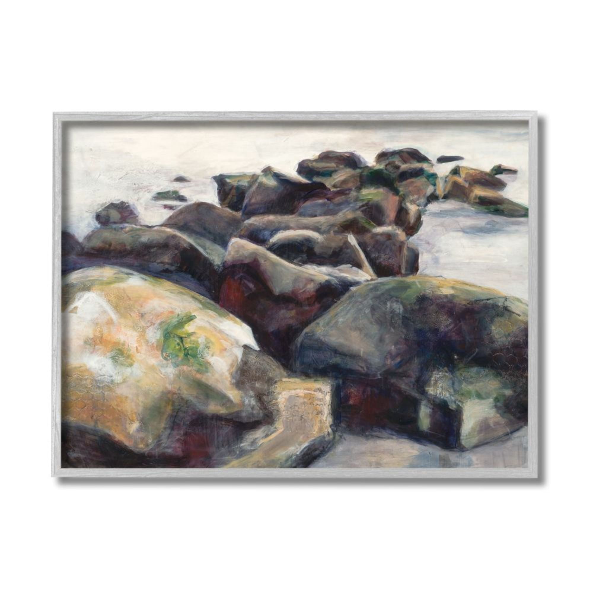 Stupell Industries Softened Beach Rocks Nautical Coast Line Design by Third and Wall