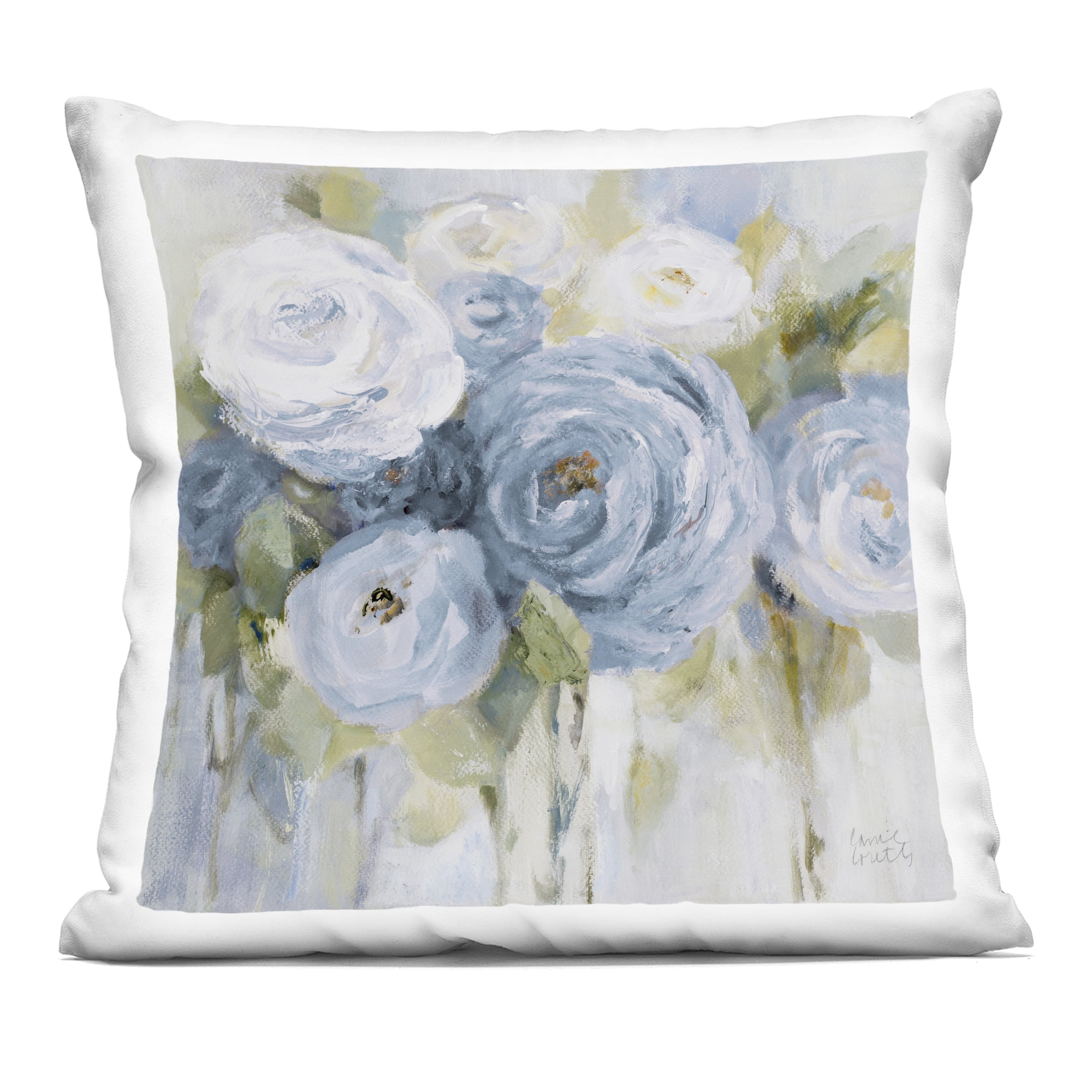 Stupell Industries Softly Blooming in Blue Decorative Printed Throw Pillow, design by Lanie Loreth