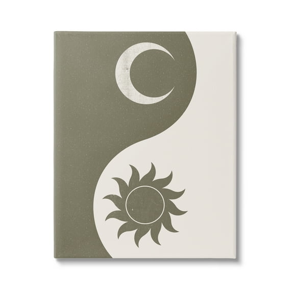 Stupell Industries Solar & Lunar Yin Yang Shape Spiritual Motif Graphic Art Gallery Wrapped Canvas Print Wall Art, Design by JJ Design House LLC