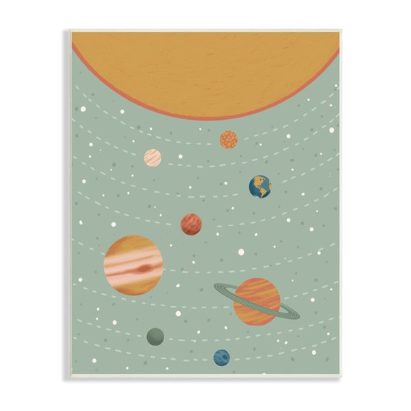 Stupell Industries Solar System Geometric Macrocosm Planetary Guide Terrestrial Education,10 x 15, Design by Nancy McKenzie