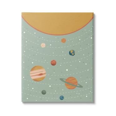 Stupell Industries Solar System Geometric Macrocosm Planetary Guide Terrestrial Education,16 x 20, Design by Nancy McKenzie